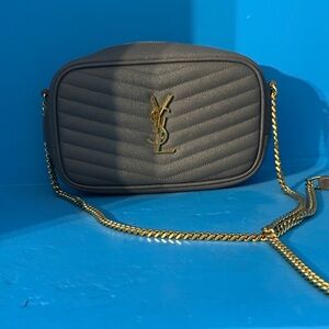 Yves Saint Laurent Dark Gray Quilted Crossbody Bag